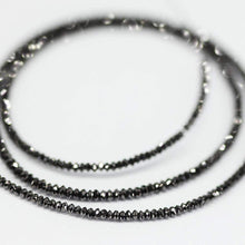 Load image into Gallery viewer, 13.5ct Natural Jet Black Diamond Faceted Rondelle Beads 14&quot; Strand 1.5-2.3mm - Jalvi &amp; Co.