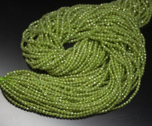 Load image into Gallery viewer, 13&quot; Full Strand, Peridot Faceted Round Cut Shape Gemstone Beads, Peridot Beads, 2.15mm - Jalvi &amp; Co.