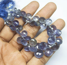 Load image into Gallery viewer, 130cts, 7 inch, Natural Iolite Faceted Heart Shape Briolette Beads, Iolite Beads, 7-12mm - Jalvi & Co.