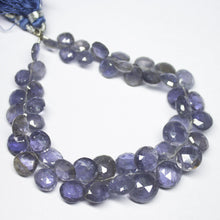 Load image into Gallery viewer, 130cts, 7 inch, Natural Iolite Faceted Heart Shape Briolette Beads, Iolite Beads, 7-12mm - Jalvi & Co.