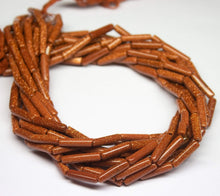 Load image into Gallery viewer, 13inch, 11-17mm, Natural Goldstone Smooth Tube Beads, Goldstone Beads - Jalvi &amp; Co.