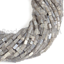 Load image into Gallery viewer, 14" Full Strand, Grey Moonstone Smooth Rectangle Shape Gemstone Beads, Moonstone Beads, 5-8mm - Jalvi & Co.