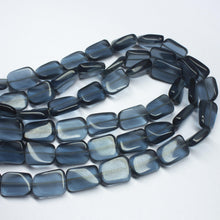 Load image into Gallery viewer, 14 inches, 12-14mm, London Blue Quartz Smooth Plain Twisted Rectangle Beads - Jalvi & Co.