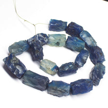 Load image into Gallery viewer, 14" Natural Blue Chalcedony Hammered Rectangle Nugget Loose Gemstone Beads 22-26mm - Jalvi & Co.