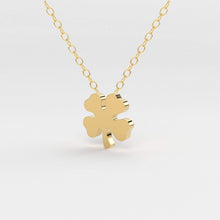 Load image into Gallery viewer, 14K Gold Four Leaf Clover Charm Necklace / Made to Order Clover Pendant Irish Girl Gift / Minimalist Good Luck Charm / Mothers Day Sale - Jalvi & Co.