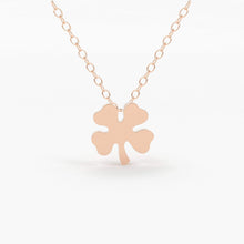 Load image into Gallery viewer, 14K Gold Four Leaf Clover Charm Necklace / Made to Order Clover Pendant Irish Girl Gift / Minimalist Good Luck Charm / Mothers Day Sale - Jalvi & Co.