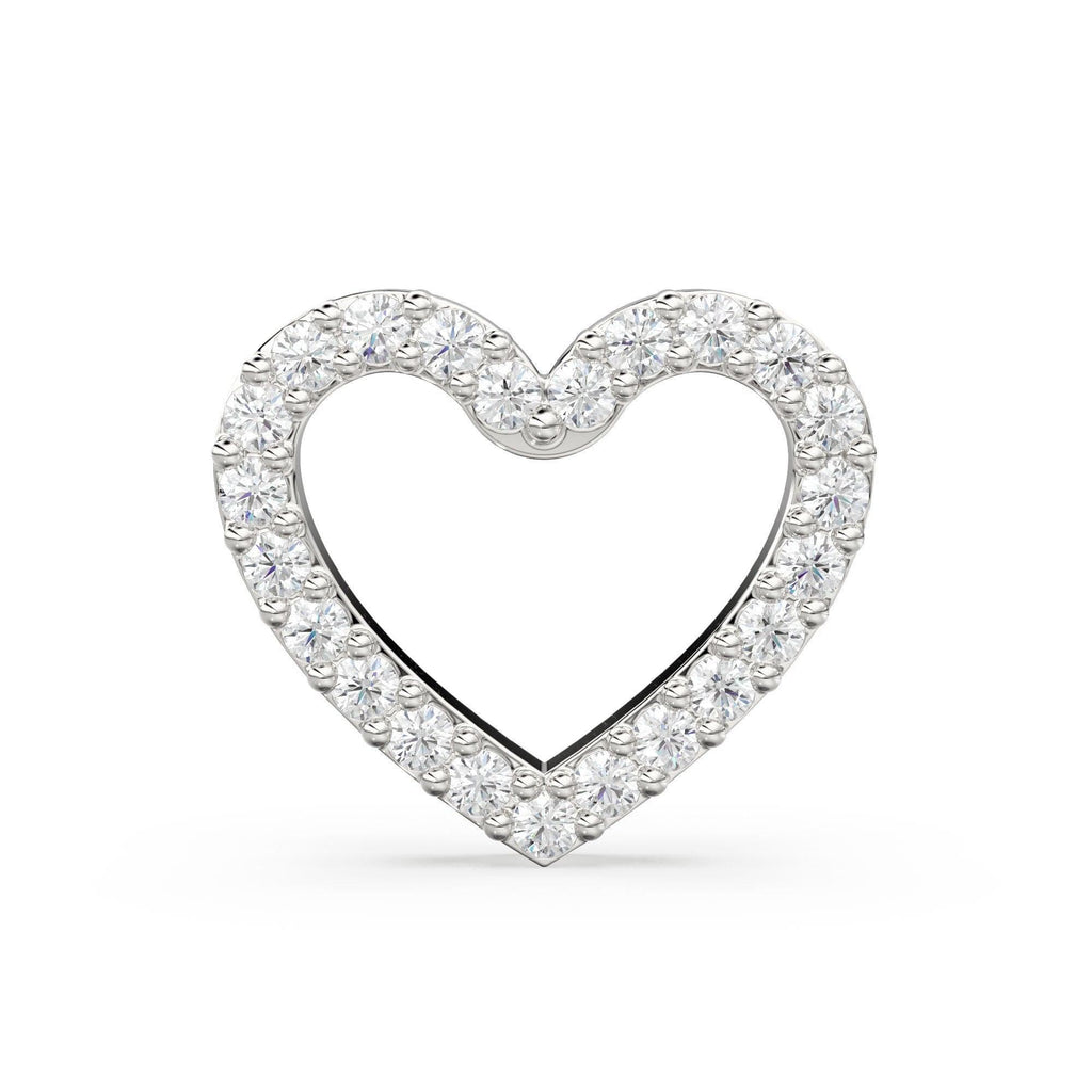 14k 18k Heart Solid Gold and Diamonds Charm / Diamond Heart Charm / 9.7x8.5mm - Jalvi & Co.