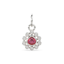 Load image into Gallery viewer, 14k 18k Solid Gold Brilliant Heart Rhodolite Garnet & Genuine Diamond Solid Gold Charm Pendant / Garnet Pendant / Garnet Charm - Jalvi & Co.