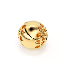 Load image into Gallery viewer, 14k 18k Solid Gold Designer Heart Cut Out Round Spacer Bead Finding 6mm - Jalvi &amp; Co.