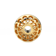 Load image into Gallery viewer, 14k 18k Solid Gold Designer Heart Cut Out Round Spacer Bead Finding 6mm - Jalvi & Co.