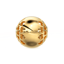 Load image into Gallery viewer, 14k 18k Solid Gold Designer Heart Cut Out Round Spacer Bead Finding 6mm - Jalvi & Co.