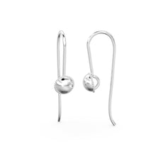 Load image into Gallery viewer, 14k 18k Solid Yellow Gold Earwires With Dome Round Ends 1 pair, 21 gauge Pure Gold Jewelry Making Findings - Jalvi & Co.