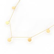 Load image into Gallery viewer, 14k Solid Gold Choker Necklace / Coin Charm Choker / Gold Disc Choker / Disc Dangle Necklace / Dangle Coin Necklace / Round Charm Necklace - Jalvi & Co.