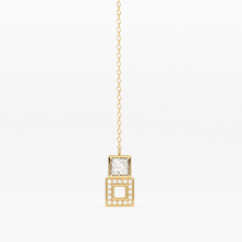 Load image into Gallery viewer, 14k Diamond Lariat Necklace / Diamond Y Necklace / Solid Gold Pave Necklace / Layering Necklace / Mosaic Diamond Pendant - Jalvi & Co.