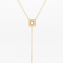 Load image into Gallery viewer, 14k Diamond Lariat Necklace / Diamond Y Necklace / Solid Gold Pave Necklace / Layering Necklace / Mosaic Diamond Pendant - Jalvi & Co.