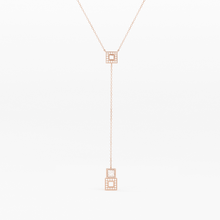 Load image into Gallery viewer, 14k Diamond Lariat Necklace / Diamond Y Necklace / Solid Gold Pave Necklace / Layering Necklace / Mosaic Diamond Pendant - Jalvi &amp; Co.