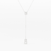 Load image into Gallery viewer, 14k Diamond Lariat Necklace / Diamond Y Necklace / Solid Gold Pave Necklace / Layering Necklace / Mosaic Diamond Pendant - Jalvi & Co.