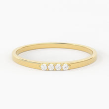 Load image into Gallery viewer, 14K Gold 4 Stone Promise Ring / Diamond Ring / Minimalist Diamond Ring / Promise Ring / Stackable Ring - Jalvi & Co.