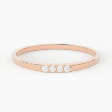 Load image into Gallery viewer, 14K Gold 4 Stone Promise Ring / Diamond Ring / Minimalist Diamond Ring / Promise Ring / Stackable Ring - Jalvi & Co.