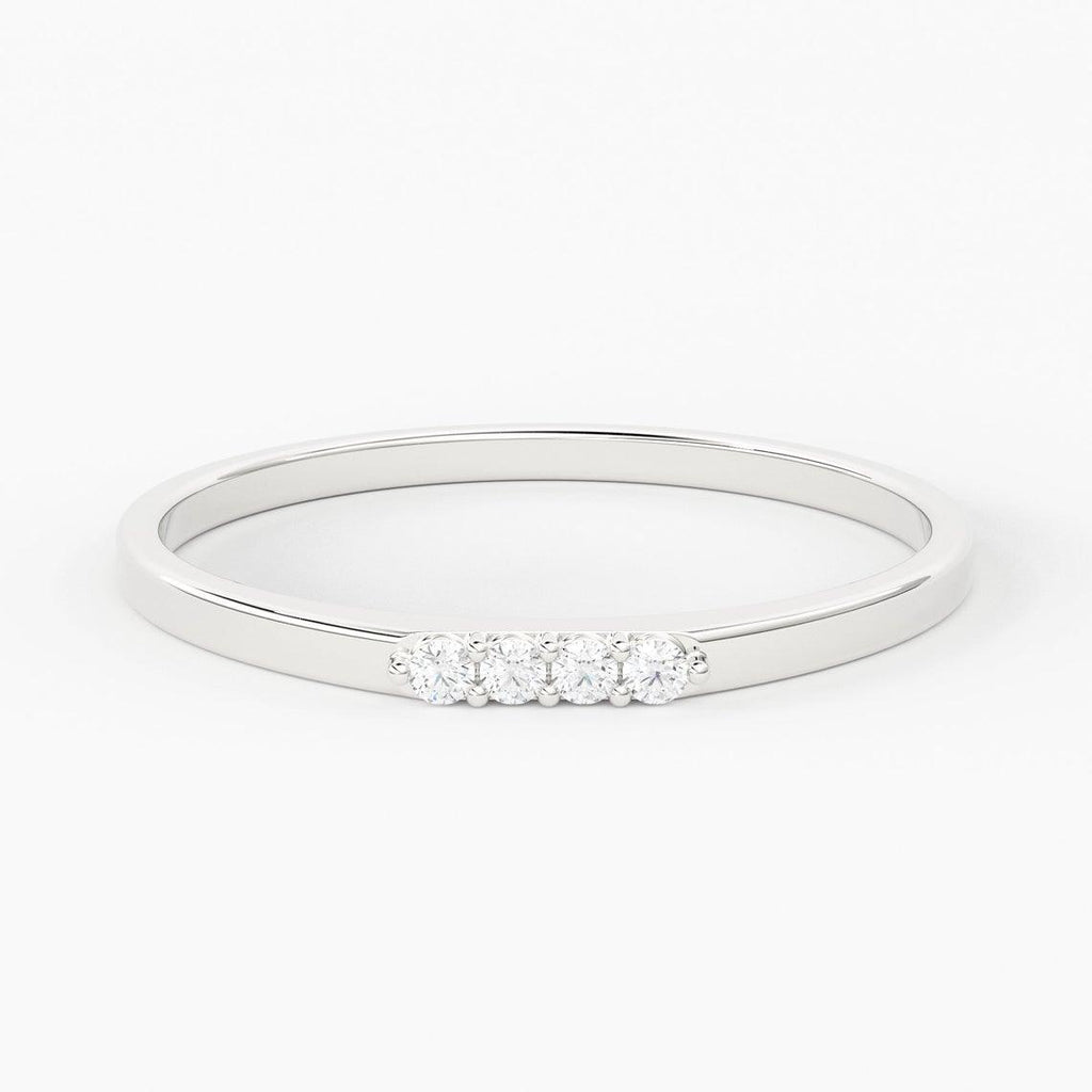 14K Gold 4 Stone Promise Ring / Diamond Ring / Minimalist Diamond Ring / Promise Ring / Stackable Ring - Jalvi & Co.