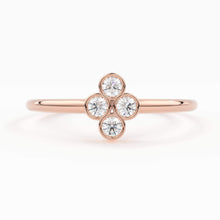 Load image into Gallery viewer, 14k Gold Bezel Setting Diamond Ring / Dainty Diamond Ring / Thin Diamond Ring / Gold Diamond Ring / Four Stone Ring / Simple Diamond Ring - Jalvi & Co.