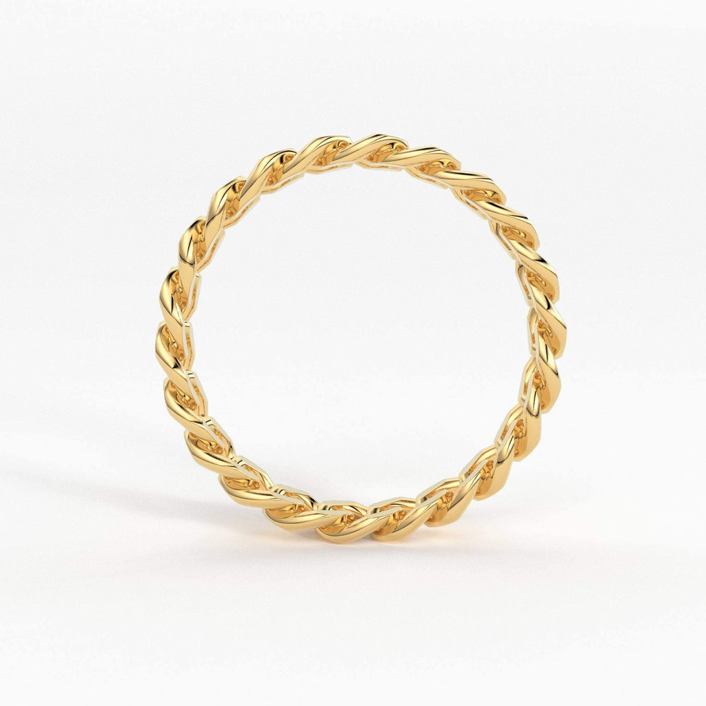 14k Gold Chain Ring, Gold Stacking Ring, Thick Chain Ring, Curb Chain Ring, Cuban Link Ring, Cuban Chain Ring, Minimalist Ring - Jalvi & Co.