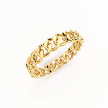 Load image into Gallery viewer, 14k Gold Chain Ring, Gold Stacking Ring, Thick Chain Ring, Curb Chain Ring, Cuban Link Ring, Cuban Chain Ring, Minimalist Ring - Jalvi & Co.