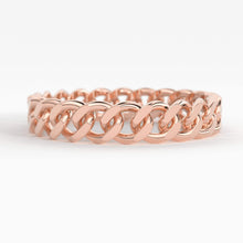 Load image into Gallery viewer, 14k Gold Chain Ring, Gold Stacking Ring, Thick Chain Ring, Curb Chain Ring, Cuban Link Ring, Cuban Chain Ring, Minimalist Ring - Jalvi & Co.