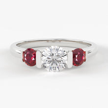 Load image into Gallery viewer, 14k Gold Diamond Engagement Ring / 5.20mm Round Diamond Ruby Ring / Unique Natural Ruby and Diamond Ring / July Birthstone Gift - Jalvi &amp; Co.