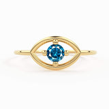 14K Gold Eye Ring / Evil Eye Ring / Sapphire / Ruby Ring / June Birthstone / Emerald / Stacking Ring / Blue Diamond Band / Birthstone Ring