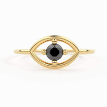 Load image into Gallery viewer, 14K Gold Eye Ring / Evil Eye Ring / Sapphire / Ruby Ring / June Birthstone / Emerald / Stacking Ring / Blue Diamond Band / Birthstone Ring - Jalvi & Co.