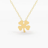 14K Gold Four Leaf Clover Charm Necklace / Made to Order Clover Pendant Irish Girl Gift / Minimalist Good Luck Charm / Mothers Day Sale