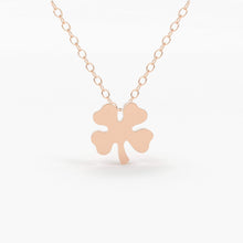 Load image into Gallery viewer, 14K Gold Four Leaf Clover Charm Necklace / Made to Order Clover Pendant Irish Girl Gift / Minimalist Good Luck Charm / Mothers Day Sale - Jalvi &amp; Co.