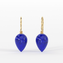 Load image into Gallery viewer, 14K Gold Lapis Lazuli Earrings / Large Lapis Drop Earrings / Lapis Spike Earrings / Royal Blue Earrings / September Birthstone Earrings - Jalvi & Co.