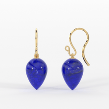 Load image into Gallery viewer, 14K Gold Lapis Lazuli Earrings / Large Lapis Drop Earrings / Lapis Spike Earrings / Royal Blue Earrings / September Birthstone Earrings - Jalvi &amp; Co.