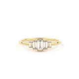 14k Gold Step Cut Baguette Diamond / Alternative Engagement Ring / Christmas Gift