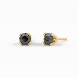 14K Gold Tiny Black Diamond Stud/ Black Diamond/ Diamond Earrings / Tiny Studs / Dainty Stud / Dainty Earrings / Dainty Jewelry / Solitaire