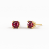 14K Gold Tiny Ruby Studs/ Ruby Studs/ Ruby Jewelry/ Stud Earrings / Solid Gold / Dainty Earring / Dainty Jewelry/ July Birthstone/ Red Stone