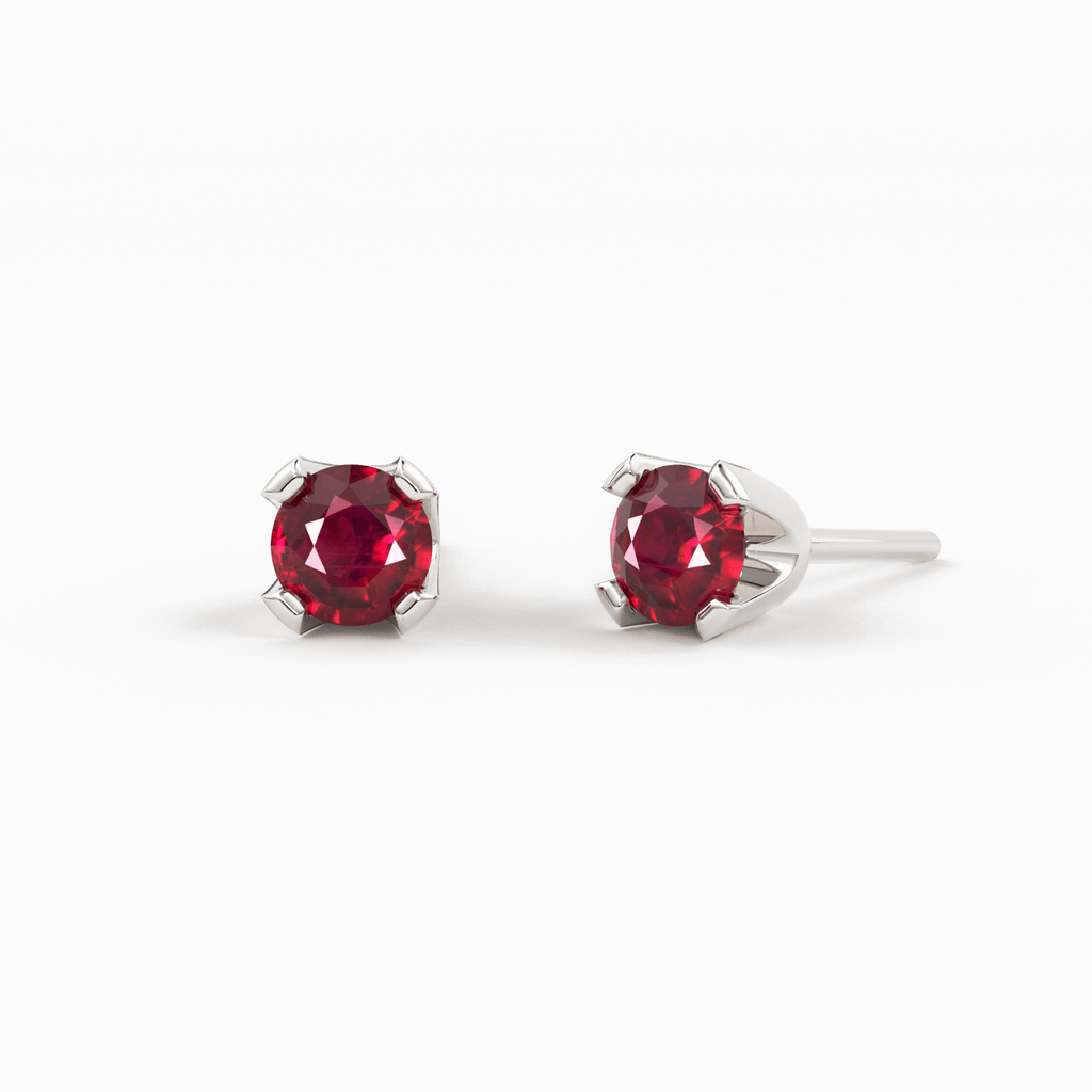 14K Gold Tiny Ruby Studs/ Ruby Studs/ Ruby Jewelry/ Stud Earrings / Solid Gold / Dainty Earring / Dainty Jewelry/ July Birthstone/ Red Stone - Jalvi & Co.