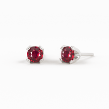 Load image into Gallery viewer, 14K Gold Tiny Ruby Studs/ Ruby Studs/ Ruby Jewelry/ Stud Earrings / Solid Gold / Dainty Earring / Dainty Jewelry/ July Birthstone/ Red Stone - Jalvi & Co.