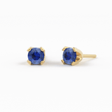 14K Gold Tiny Sapphire Studs/ Sapphire Earrings/ Astrology Jewelry/ September Birthstone/ Blue Stone Jewelry/ Dainty Studs/ Solid Gold