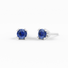 Load image into Gallery viewer, 14K Gold Tiny Sapphire Studs/ Sapphire Earrings/ Astrology Jewelry/ September Birthstone/ Blue Stone Jewelry/ Dainty Studs/ Solid Gold - Jalvi &amp; Co.