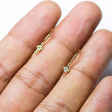 Load image into Gallery viewer, 14k Solid Gold Brilliant Diamond Finding Earwire Pair 15x3.30mm 20 GAUGE - Jalvi & Co.