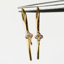 Load image into Gallery viewer, 14k Solid Gold Brilliant Diamond Finding Earwire Pair 15x3.30mm 20 GAUGE - Jalvi &amp; Co.