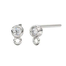 Load image into Gallery viewer, 14k Solid Gold Diamond Ear Post Earrings / Diamond Ear Post / Diamond Finding - Jalvi &amp; Co.