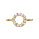 14k Solid Gold Diamond Round Connector / Dainty Brilliant Diamond Connector / Diamond Spacer / Labour Day Sale