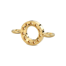 Load image into Gallery viewer, 14k Solid Gold Diamond Round Connector / Dainty Brilliant Diamond Connector / Diamond Spacer / Labour Day Sale - Jalvi &amp; Co.
