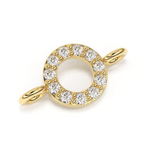 Load image into Gallery viewer, 14k Solid Gold Emerald Round Connector / Dainty Brilliant Emerald Connector / Emerald Spacer / Labour Day Sale - Jalvi & Co.