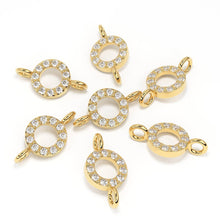 Load image into Gallery viewer, 14k Solid Gold Emerald Round Connector / Dainty Brilliant Emerald Connector / Emerald Spacer / Labour Day Sale - Jalvi & Co.