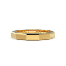 Load image into Gallery viewer, 14k Solid Gold Geometric Designer Ring - Stackable Ring - Rope Inlay Narrow Band - Minimal Jewelry - Jalvi & Co.